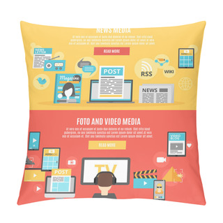 Personality  Press Banners Set Pillow Covers