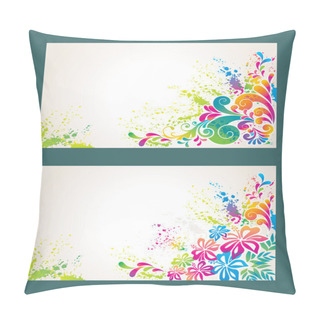 Personality  Set Of Colorful Flower Background. Pillow Covers