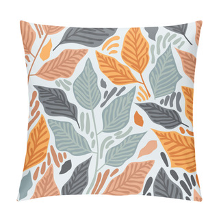 Personality  Seamless Pattern With Colorful Leaves, Pastel Retro Style Colors, Vector Illustration Pillow Covers
