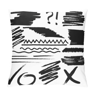 Personality  Hand Drawn Lines And Strokes Isolated On Whight Background Pillow Covers