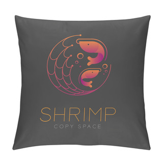 Personality  Shrimp Symbol Icon And Fishing Net, Air Bubble Set Pillow Covers