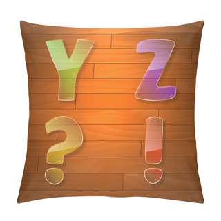 Personality  Colorful Glass Vector Font. Y, Z Pillow Covers