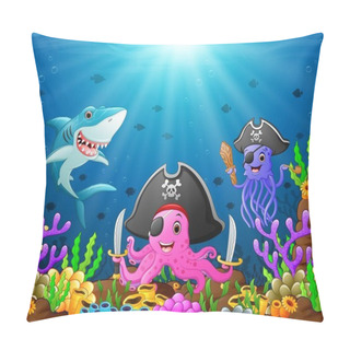 Personality  Cartoon Sea Animals Under The Sea Pillow Covers