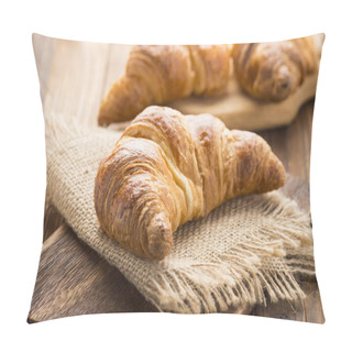 Personality  Freshly Baked Butter Croissant. Studio Photo. Pillow Covers