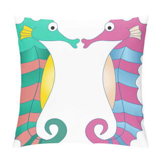 Personality  Colorful Seahorses Pillow Covers