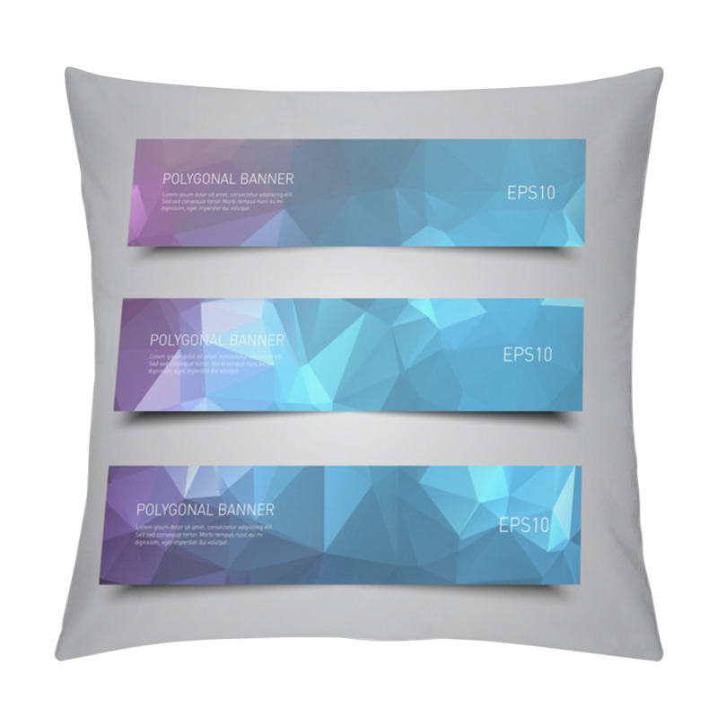 Personality  Set Of Abstract Banners With Triangles Pattern Pillow Covers