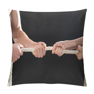 Personality  Man And Woman Pulling Rope Pillow Covers