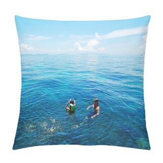 Personality  KOH PHI PHI, THAILAND - SEPTEMBER 13: Snorkeling Tourists On Tur Pillow Covers