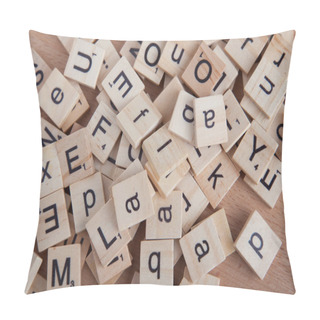 Personality  Pile Of Scrabble Letter Blocks. Pillow Covers
