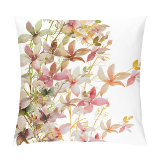 Personality  Seamless Pattern Of Wild Flowers On A Colored Background  Pillow Covers