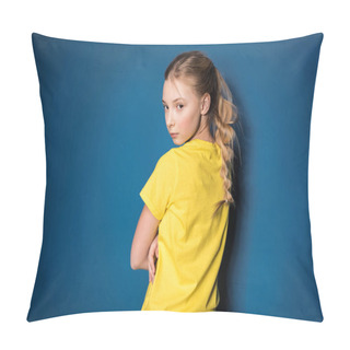 Personality  Preteen Girl In Yellow Shirt Pillow Covers