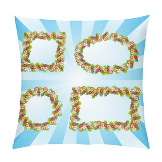 Personality  Set Of Flora Frames Vector Pillow Covers