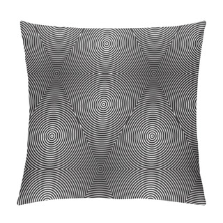 Personality  Black And White Op Art Design, Vector Seamless Pattern Backgroun Pillow Covers