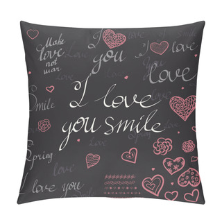 Personality  Romantic Hand Drawn Calligraphy Pillow Covers