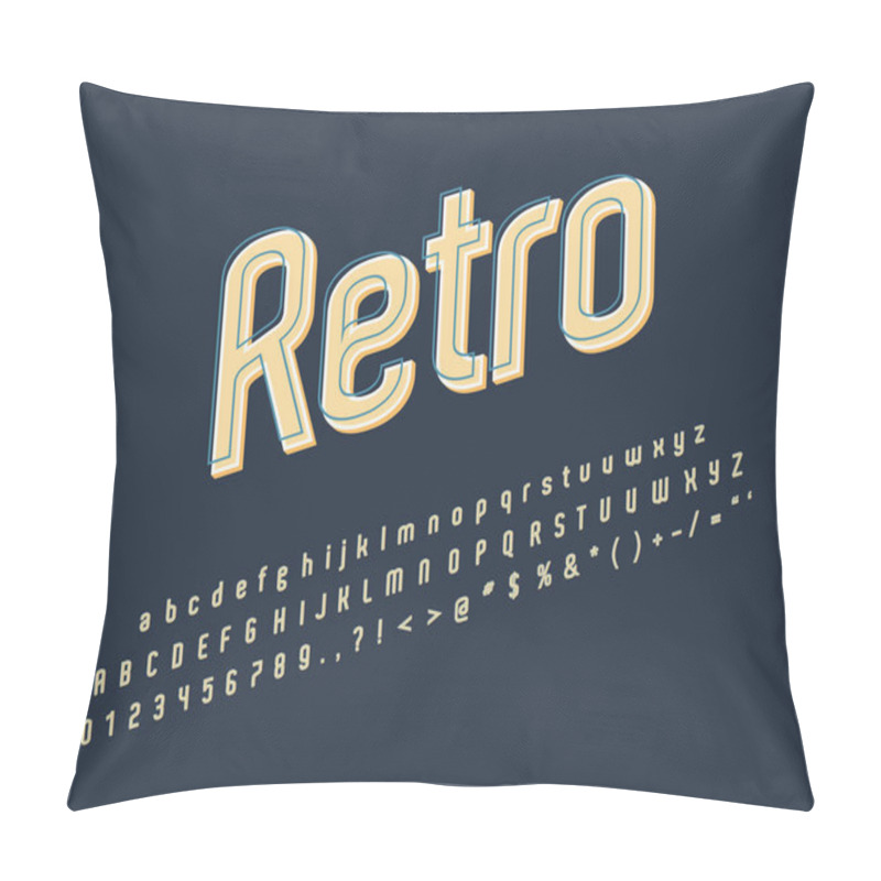 Personality  Retro font and alphabet. Stock vector illustration pillow covers