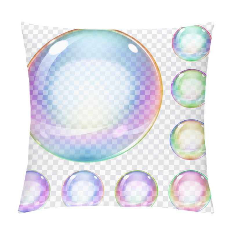 Personality  Set Of Multicolored Soap Bubbles Pillow Covers