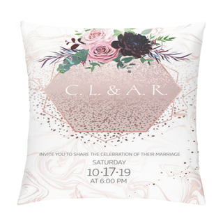 Personality  Dusty Pink Antique Rose,burgundy Red Dahlia, Pale Flowers  Pillow Covers