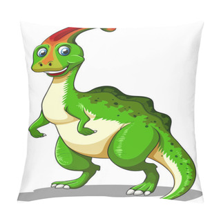 Personality  Green Dinosaur Looking Happy Pillow Covers