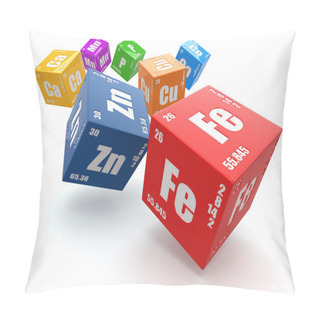 Personality  Concept Of Chemistry. Periodic Table Of Element On Cubes. Pillow Covers