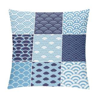 Personality  Seamless Ocean Wave Texture Pattern Pillow Covers