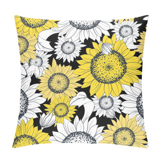 Personality  Sunflower Illustration Pillow Covers