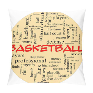 Personality  Round Basketball Word Cloud Pillow Covers