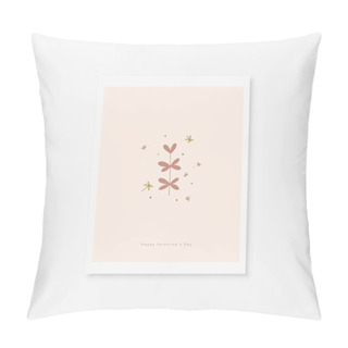 Personality Love Card With Twig With Heart Shape Leaves Pillow Covers