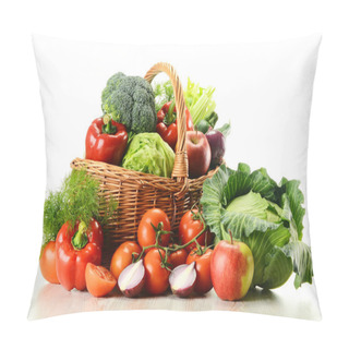 Personality  Vegetables In Wicker Basket Pillow Covers