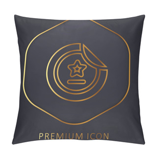 Personality  Badge Golden Line Premium Logo Or Icon Pillow Covers