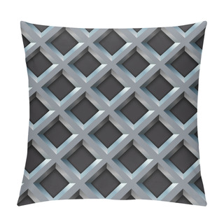 Personality  Seamless Metal Grill With Diamond Shape Pattern Vector Illustrat Pillow Covers