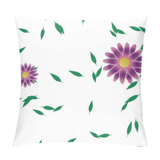Personality  Simple Flowers With Leaves In Free Composition, Vector Illustration Pillow Covers