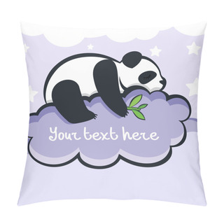 Personality  Panda Bear Sleeping On The Cloud, Vector Illustration Pillow Covers