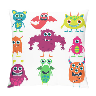 Personality  Vector Collection Of Cute Monsters Pillow Covers