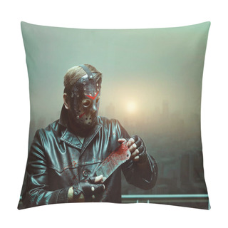 Personality  Bloody Murderer With Meat Cleaver Pillow Covers