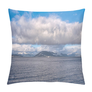 Personality  From The The Town Of Gourock On A Cold Decembers Day  Looking Over To The Holy Loch And The Hills Beyond With A Fine Smattering Of The First Snows In Scotlands Winter. Pillow Covers