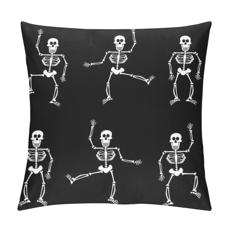 Personality  Halloween skeletons dancing on black bac pillow covers