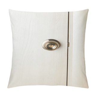 Personality  Clean White Wooden Door With Metal Handle After Disinfection Pillow Covers