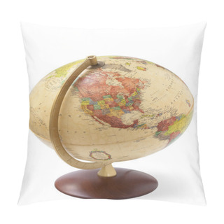 Personality  Close Up Of A Globe Isolated On White Background Pillow Covers