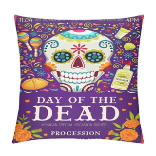 Personality Mexican Holiday Dia De Los Muertos Calavera Skull Pillow Covers