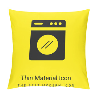 Personality  Big Washing Machine Minimal Bright Yellow Material Icon Pillow Covers