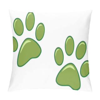 Personality  Green Paw Prints Pillow Covers