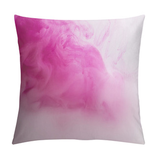 Personality  Close Up View Of Bright Pink And White Paint Swirls In Water Pillow Covers