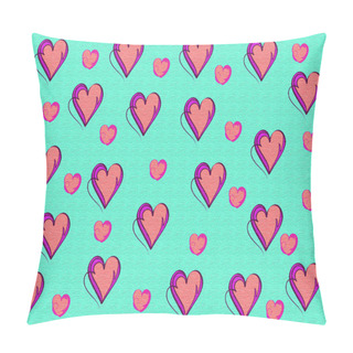 Personality  Retro Vintage Hearts Pattern. Hearts Background Pattern. Decorative Retro Hearts. Pillow Covers