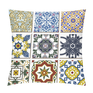 Personality  Vintage Retro Ceramic Tile Pattern Set Collection 029 Pillow Covers
