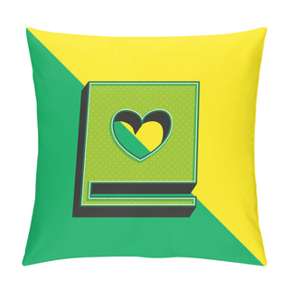 Personality  Book Of Love Green And Yellow Modern 3d Vector Icon Logo Pillow Covers