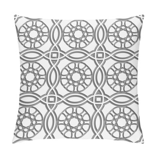 Personality  White Squares And Geometric Flowers Detailed Seamless Pillow Covers