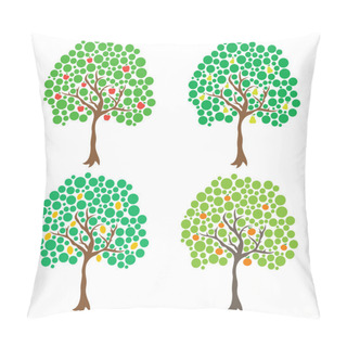 Personality  Fruit Trees. Vector Clip Art Pillow Covers