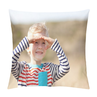 Personality  Happy Boy Outdoors Pillow Covers