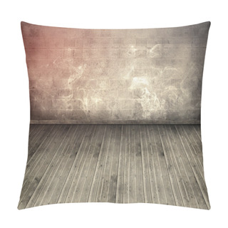 Personality  Empty Room With Brick Wall And Wooden Boards Pillow Covers