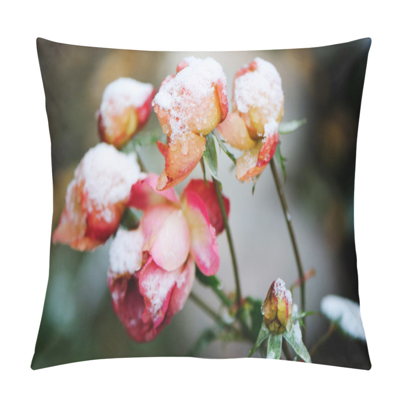 Personality  Garden Rose Under The Snow Pillow Covers